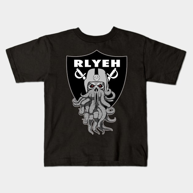 STRAIGHT OUTTA RLYEH Kids T-Shirt by AnalogJunkieStudio